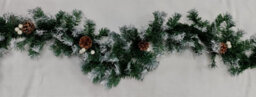 Premier Decorations Limited Artificial Christmas Garland Snow Tipped White Berry And Pine Cone Green Garland 2.7M - thumbnail 3