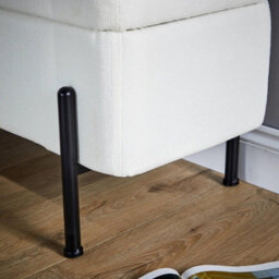Home Source Plush White Boucle Storage Ottoman - thumbnail 6