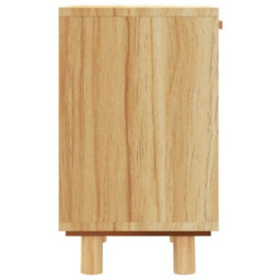Berkfield Bedside Cabinet Brown Solid Wood Pine And Natural Rattan - thumbnail 6