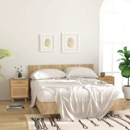 Berkfield Bedside Cabinet Brown Solid Wood Pine And Natural Rattan - thumbnail 3