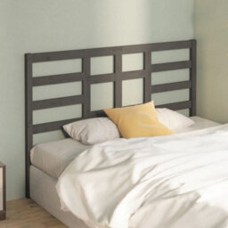 Berkfield Bed Headboard Grey 126X4X104 Cm Solid Wood Pine - thumbnail 3