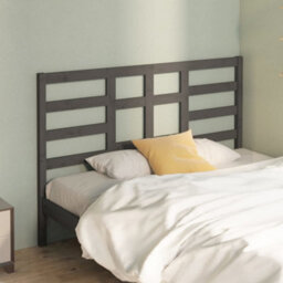 Berkfield Bed Headboard Grey 126X4X104 Cm Solid Wood Pine