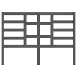 Berkfield Bed Headboard Grey 126X4X104 Cm Solid Wood Pine - thumbnail 4