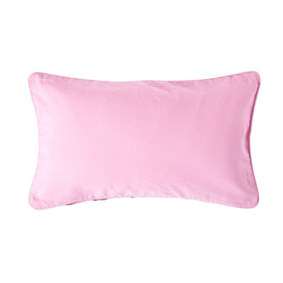 Homescapes Cotton Plain Pink Rectangular Cushion Cover, 30 X 50 Cm - image 1