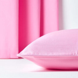 Homescapes Cotton Plain Pink Rectangular Cushion Cover, 30 X 50 Cm - thumbnail 5