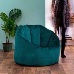 icon Sirena Scallop Chair Bean Bag Teal Green Velvet Bean Bags - thumbnail 3