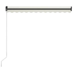 Berkfield Manual Retractable Awning With Led 300X250 Cm Cream - thumbnail 4