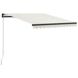 Berkfield Manual Retractable Awning With Led 300X250 Cm Cream - thumbnail 2