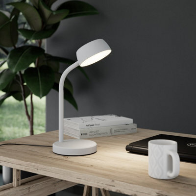 GoodHome Auklet Round Matt Grey Integrated Led Table Lamp - image 1
