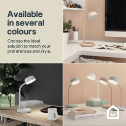 GoodHome Auklet Round Matt Grey Integrated Led Table Lamp - thumbnail 9