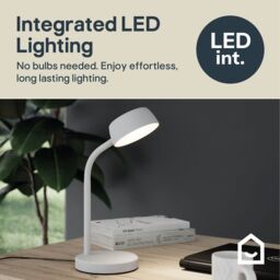 GoodHome Auklet Round Matt Grey Integrated Led Table Lamp - thumbnail 8