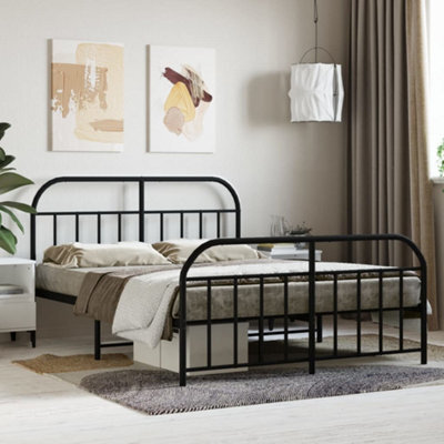 Berkfield Metal Bed Frame With Headboard And Footboard Black 140X200 Cm - image 1