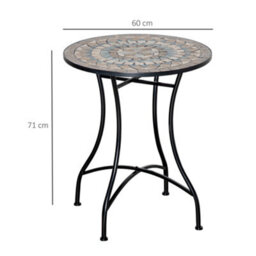 Wyld Haus Nafiro 60Cm Round Green Mosaic Outdoor Bistro Table - 71Cm High - thumbnail 3