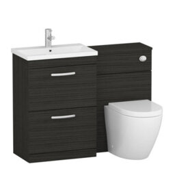 Royal Bathrooms 1100mm Hale Black 2 Drawer Furniture Pack With Mid Edge Basin & Elva Back To Wall Toilet - thumbnail 4
