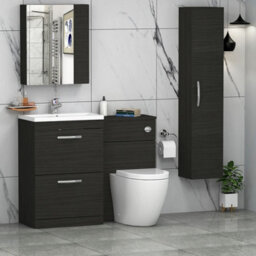 Royal Bathrooms 1100mm Hale Black 2 Drawer Furniture Pack With Mid Edge Basin & Elva Back To Wall Toilet - thumbnail 3