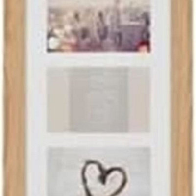 Biznest 5 Multi-Aperture Frame Photos Multi Picture Wall Frame Family Rules Collage Frame Photo Frame 26X65Cm (Oak)