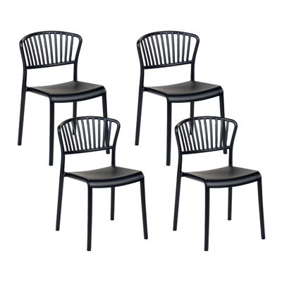 Beliani Set Of 4 Garden Chairs Gela Black - image 1