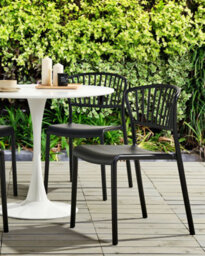 Beliani Set Of 4 Garden Chairs Gela Black - thumbnail 2