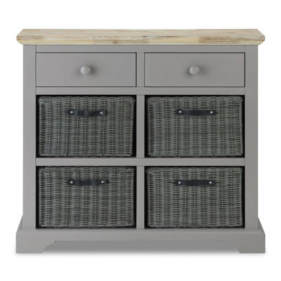 Statement Furniture Florence Sideboard With 2 Drawers And Removable Storage Baskets - Dove Grey - image 1