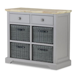 Statement Furniture Florence Sideboard With 2 Drawers And Removable Storage Baskets - Dove Grey - thumbnail 2
