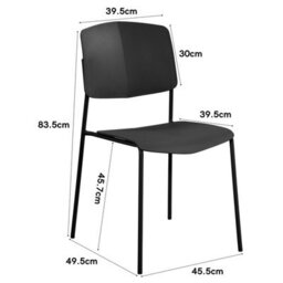 Core Products Aspen White 80Cm Square Table And 4 Academy Black Moulded Plastic Chairs - thumbnail 4