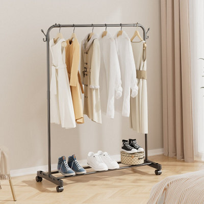 Clothes Rail Rack Heavy Duty Garment Hanging Display Stand Steel Clothes Shelf - image 1