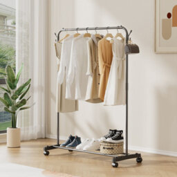 Clothes Rail Rack Heavy Duty Garment Hanging Display Stand Steel Clothes Shelf - thumbnail 5
