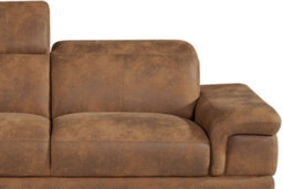 Faux Leather Suede Brown 3 Seater Sofa Chicago - thumbnail 4