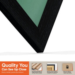"AK Frames 25X17"" Black Modern Vinyl Record Frame With Emerald Mount For 12 Inch Lp Cover & Disc - Overlapped Design" - thumbnail 3