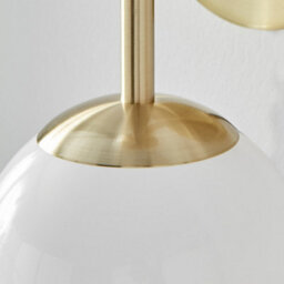 Furniturebox Uk Martha Wall Light With Opal Glass Globe Shades And Brushed Brass Base - thumbnail 7