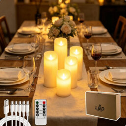 Amorly 5 Pack Usb Rechargeable Flameless Led Candles With Timer & Remote Control, Candle Lights For Wedding,festival,indoor&outdoor Decor - thumbnail 3