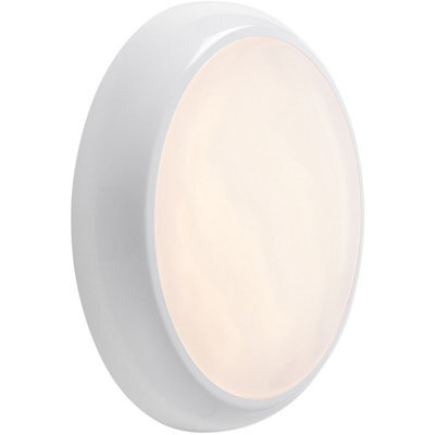 Gloss White Commercial Ip65 Bulkhead Light - 18W Cct Led Module - Slim Profile - image 1