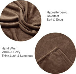 Casabella Deluxe Soft Faux Fur Mink Fleece Throw Blanket - thumbnail 2