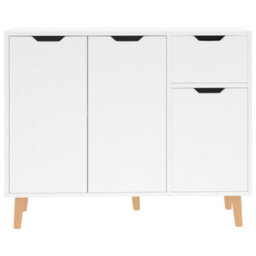 Berkfield Sideboard High Gloss White 90X30X72 Cm Engineered Wood - thumbnail 3