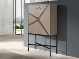 Angel Cerda Elegant High Sideboard In Leather, Walnut, And Black Steel For Modern Homes - thumbnail 2
