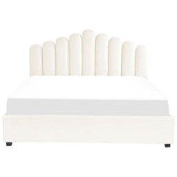 Beliani Ottoman Bed Velvet Vincennes 180 X 200 Cm (Eu Super King) Off-White - thumbnail 6