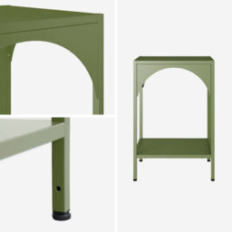 Sweeek - Bedside Table Industrial-Style Steel Soho Khaki Green 35X35X52 Cm - thumbnail 4