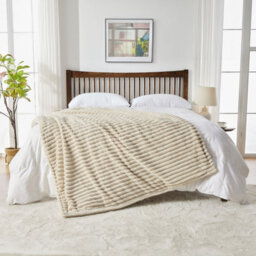 Neo Waffle Shaped Electric Blanket Heated Fleece Overblanket Throw Machine Washable Remote Timer Control Heat Settings - Natural - thumbnail 7