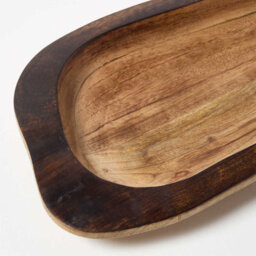 Homescapes Mango Wood Dough Bowl, Natural Decorative Bowl - thumbnail 4