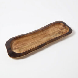 Homescapes Mango Wood Dough Bowl, Natural Decorative Bowl - thumbnail 1