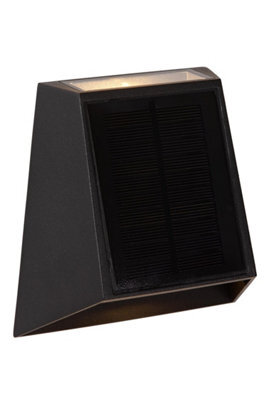 Lucide Luton Wall Light Outdoor- Solar - Led Dim. 2850K/3150K Ip54 - Day/night Sensor - Black - image 1