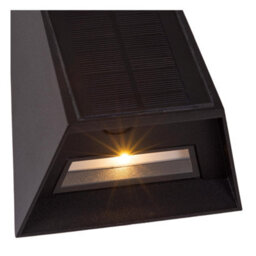 Lucide Luton Wall Light Outdoor- Solar - Led Dim. 2850K/3150K Ip54 - Day/night Sensor - Black - thumbnail 5