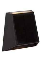 Lucide Luton Wall Light Outdoor- Solar - Led Dim. 2850K/3150K Ip54 - Day/night Sensor - Black - thumbnail 1