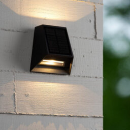 Lucide Luton Wall Light Outdoor- Solar - Led Dim. 2850K/3150K Ip54 - Day/night Sensor - Black - thumbnail 3