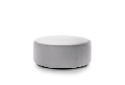 Abakus Direct Chicago Velvet Large Swivel Footstool In Light Grey - image 1