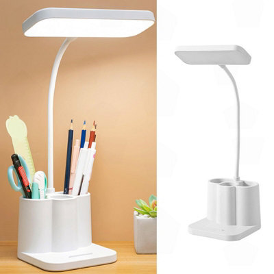 Amorly Plug-In Led Dimmable Desk Lamp With Pen Holder, Adjustable Colour Table Light, Reading Lamp For Bedroom, Study Room And Office - image 1