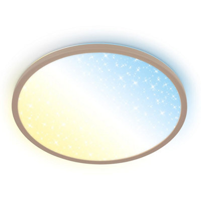 Briloner Slim Led Panel Ceiling Light Beige Living Room Lamp Dimmable Starry Sky Effect Cct 37,5Cm, 22W, 3000Lm - image 1