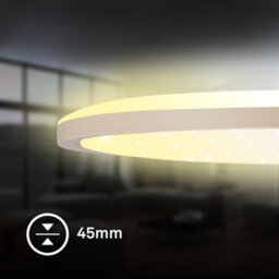 Briloner Slim Led Panel Ceiling Light Beige Living Room Lamp Dimmable Starry Sky Effect Cct 37,5Cm, 22W, 3000Lm - thumbnail 8
