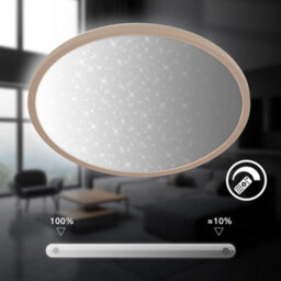 Briloner Slim Led Panel Ceiling Light Beige Living Room Lamp Dimmable Starry Sky Effect Cct 37,5Cm, 22W, 3000Lm - thumbnail 9