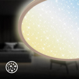 Briloner Slim Led Panel Ceiling Light Beige Living Room Lamp Dimmable Starry Sky Effect Cct 37,5Cm, 22W, 3000Lm - thumbnail 7
